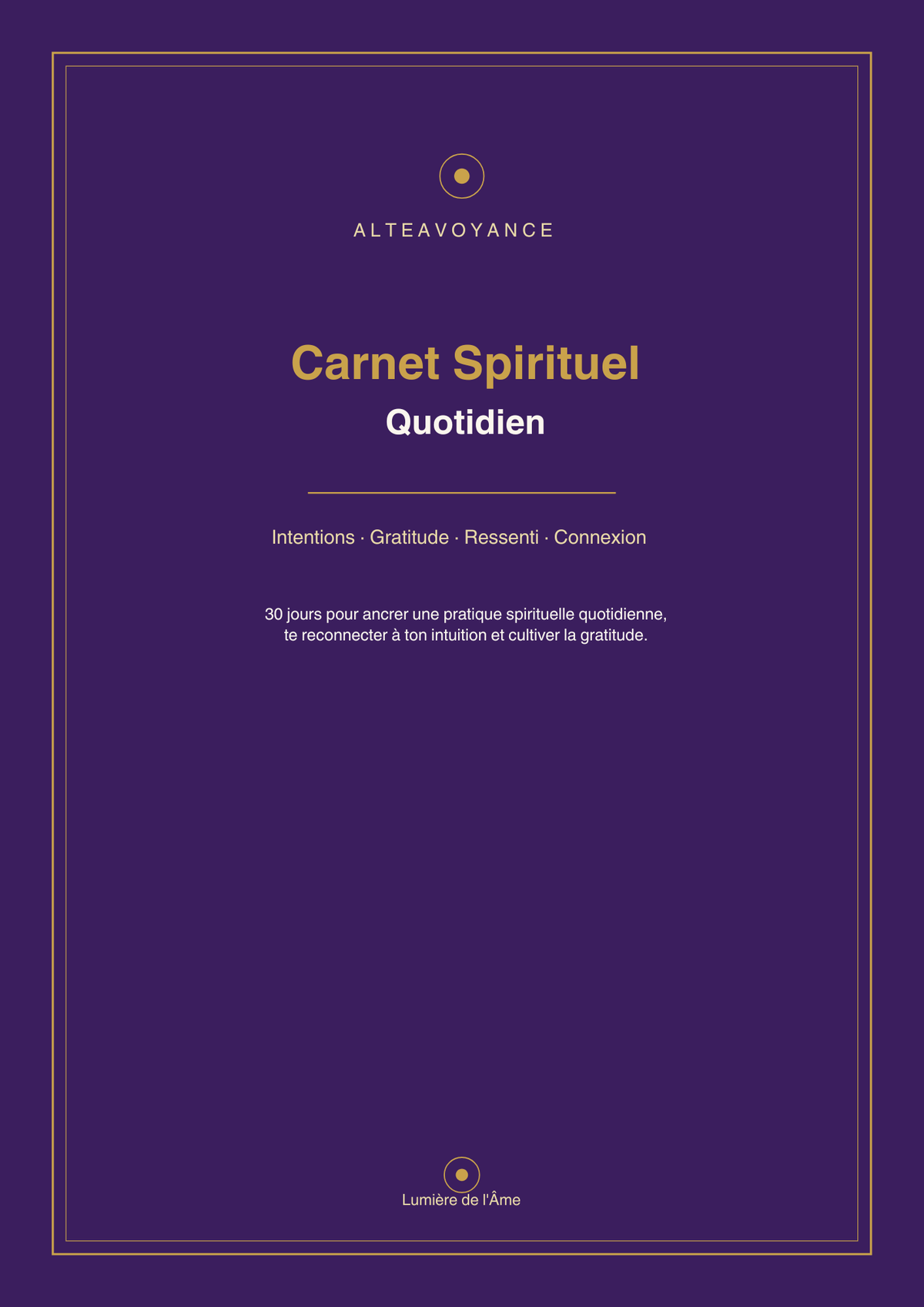 Carnet Spirituel Quotidien - Votre Rituel de Bien-être et d'Éveil au Quotidien